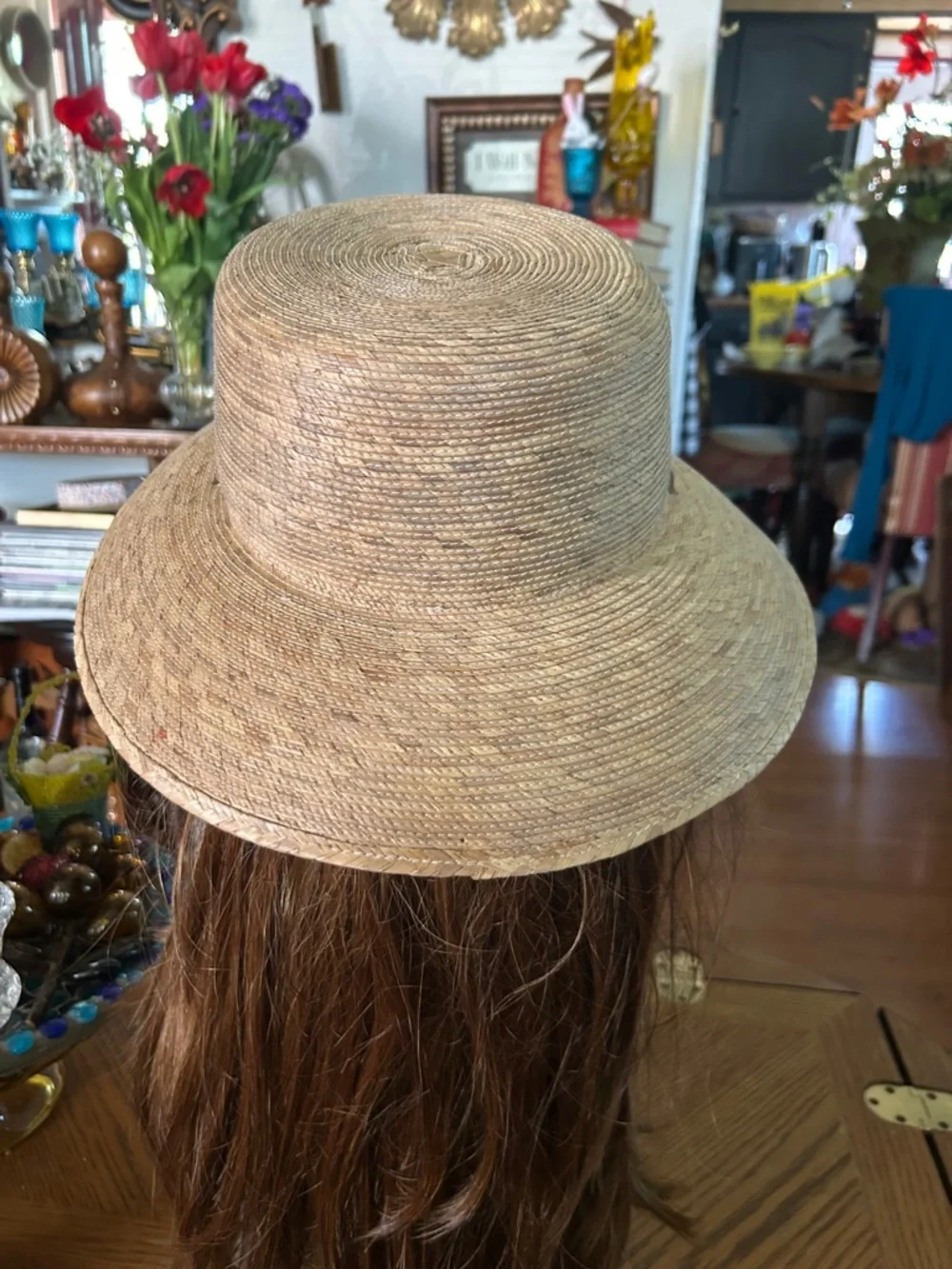 Vintage Straw Sun Hat with Chin Cord - Picture 5 of 10
